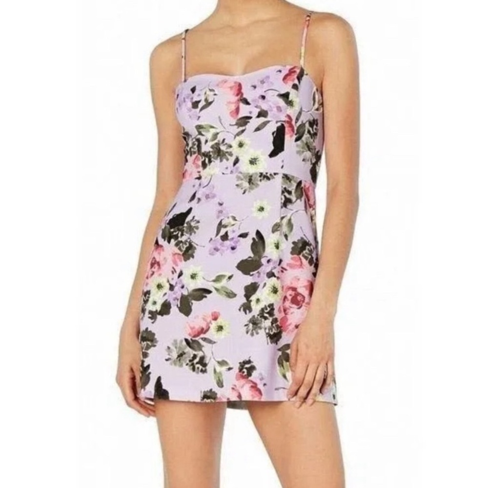 French Connection Lavender Floral Mini Dress - Size 6